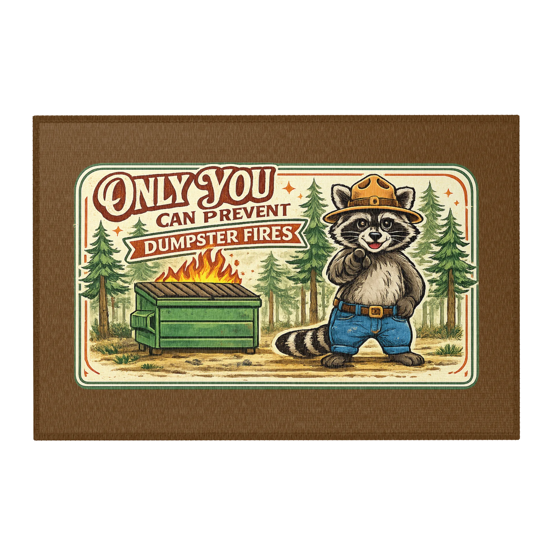 Dumpster Fire Raccoon Area Rug product image (2)