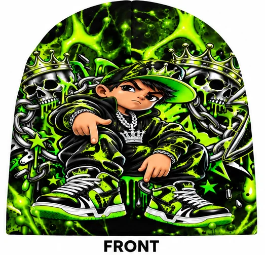 MMD Neon Slime Crown Graphic Beanie product image (2)