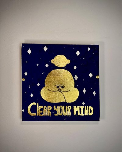 Clear your mind 🕉️
30x30 canvas
Gouache, golden leaves

This was the first canvas I created after a very long break-the one t...