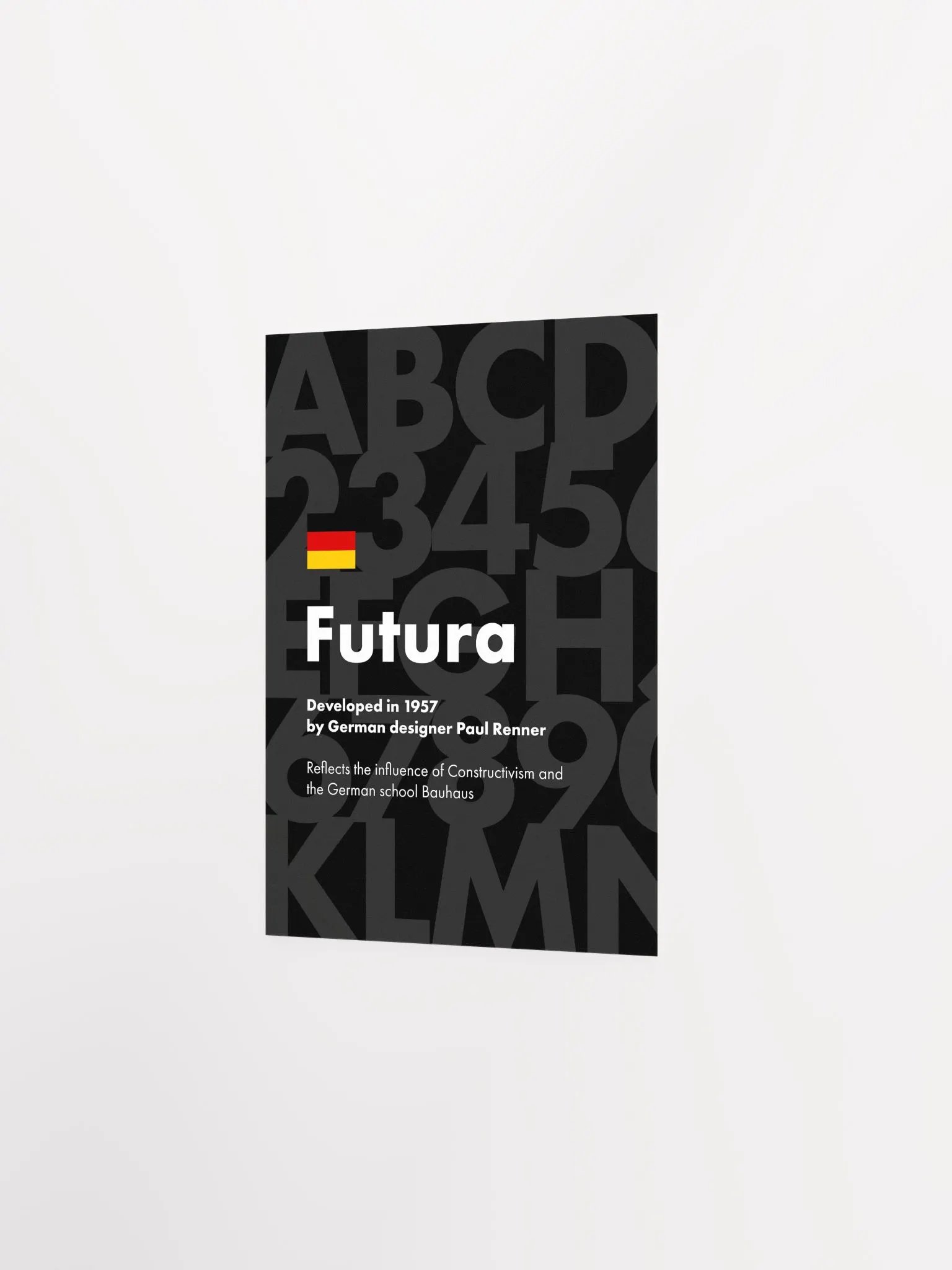 Futura font poster, 1957 — design typography poster, abstract print, aesthetic art poster, modern poster, typography wall decor,1950s poster product image (7)