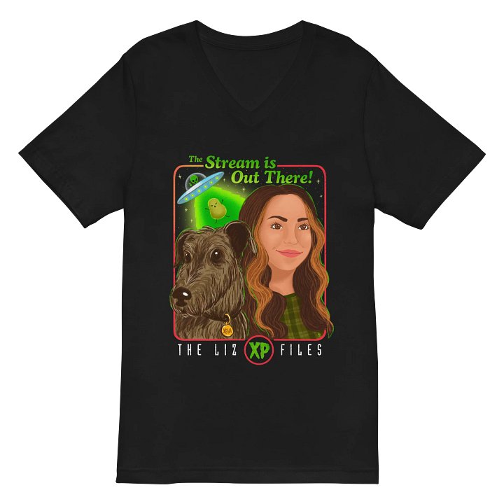 The Liz XP Files V-neck Shirt (Full Logo) product image (2)