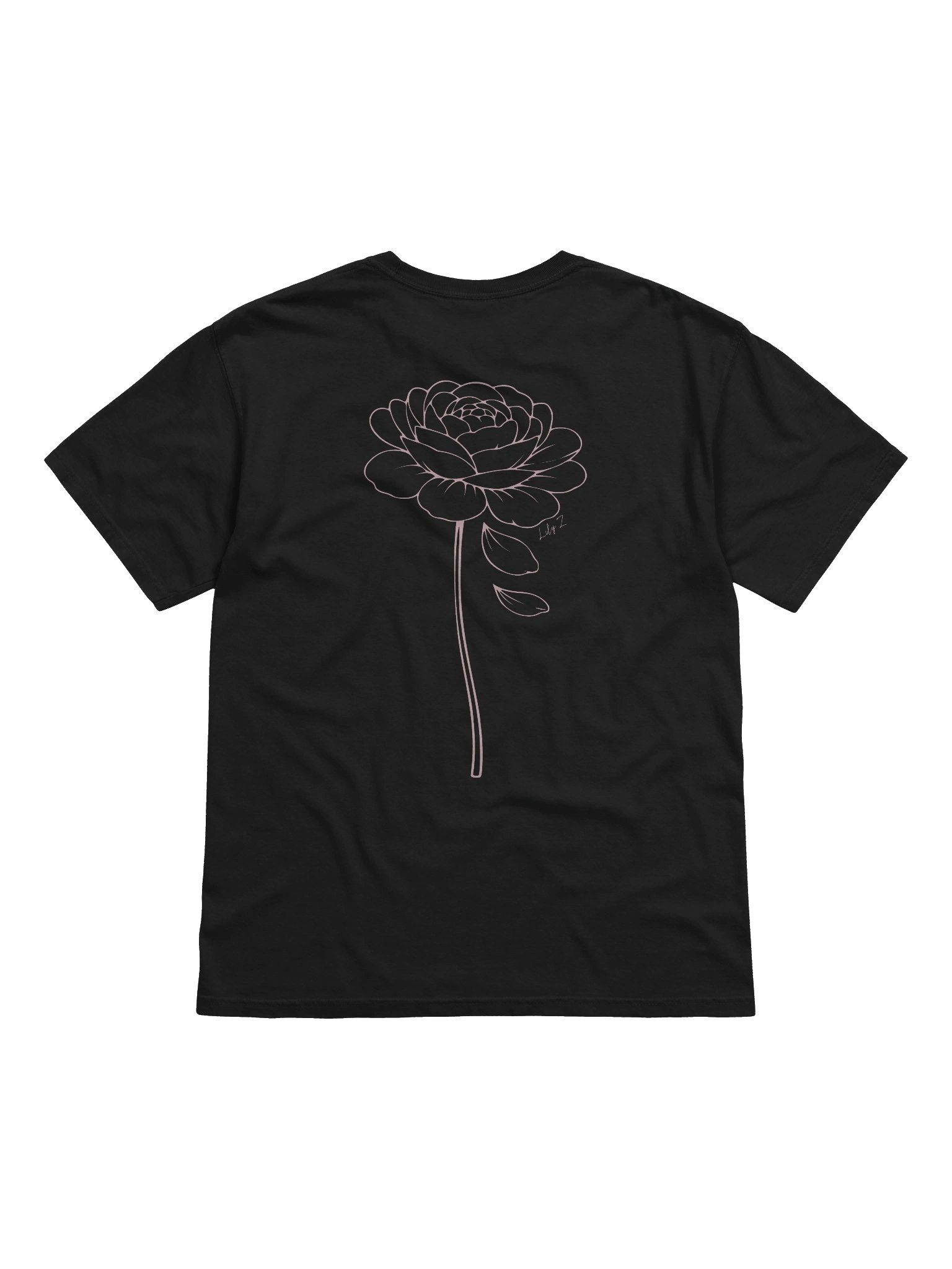 Rose “love hard” T-Shirt - Back Print (Dark Colours) product image (4)