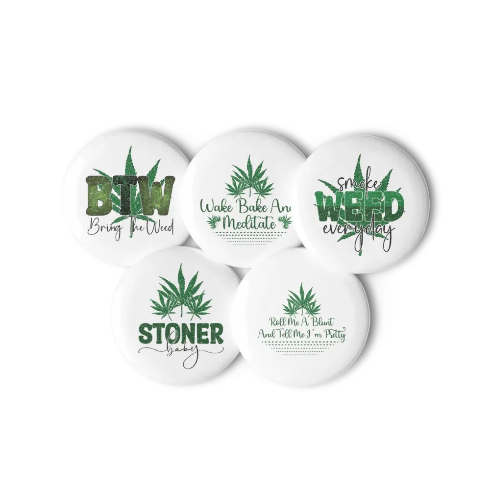 BTW: Bring The Weed Pin Button Set product image (1)