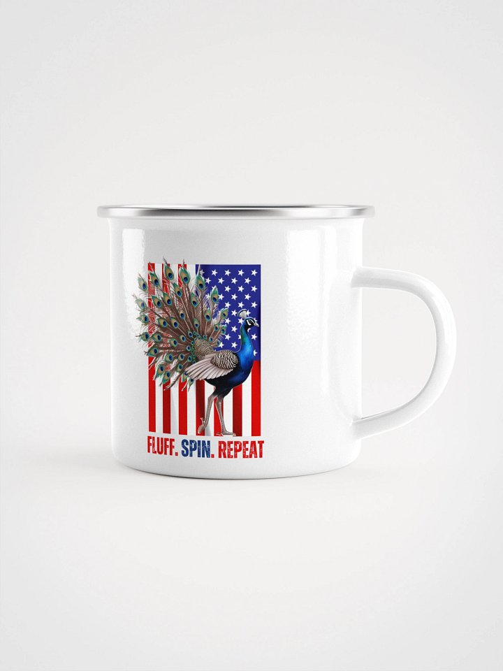 fluff. spin. repeat enamel mug product image (1)