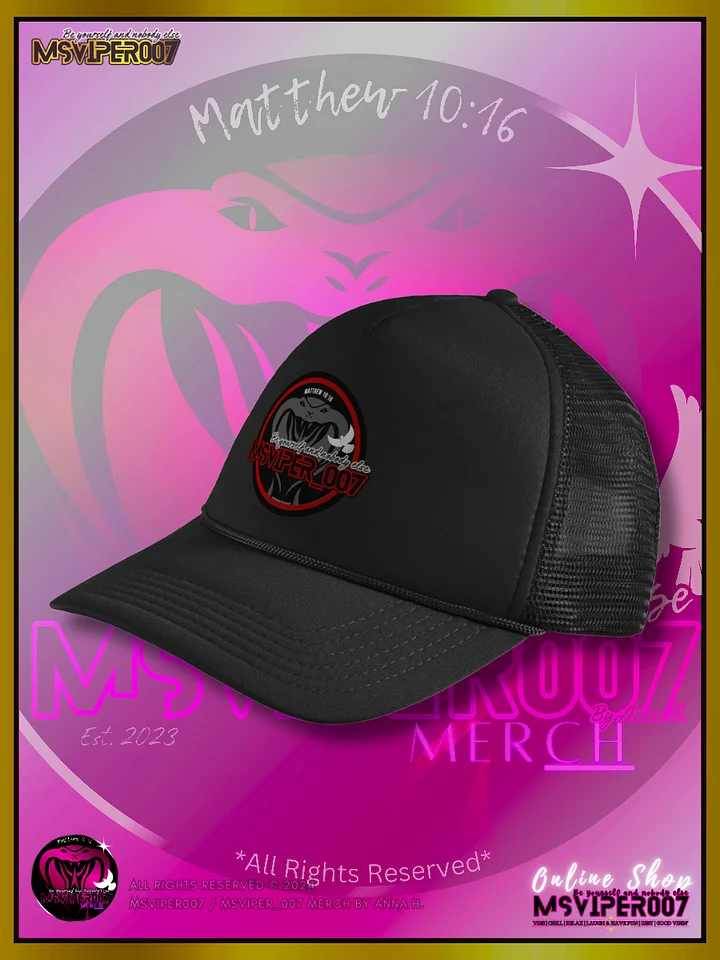 Trucker Hat - "MsViper_007™ Brand Classic [red/blk emblem] Support&Sport" Foam Trucker Hat by Anna H. product image (2)