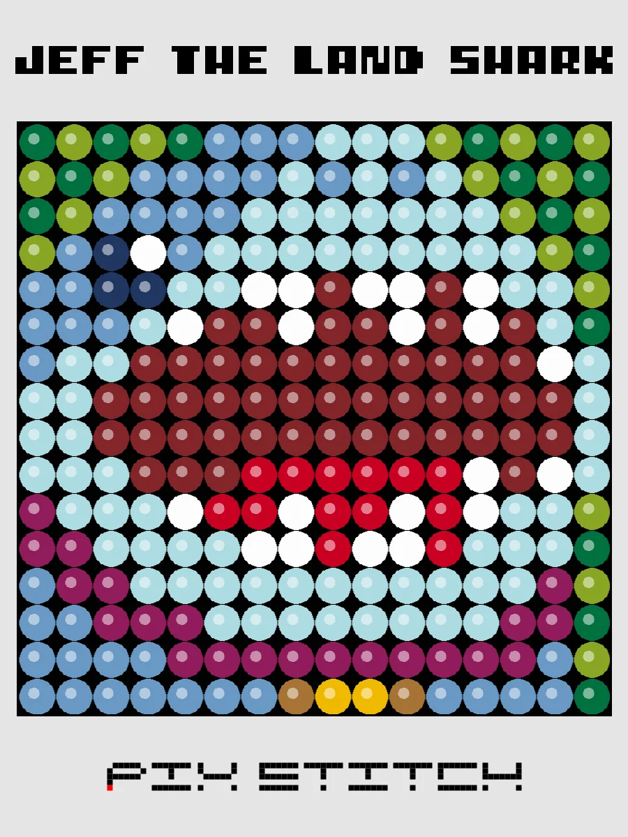 Jeff the Land Shark Pixel Art product image (1)