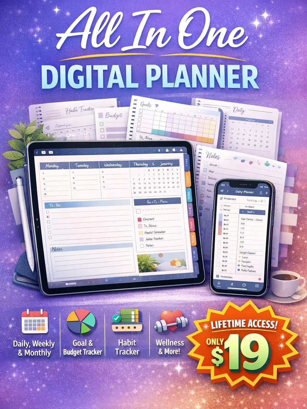 🌐 All-in-One Life Time Planner Planner product image (11)