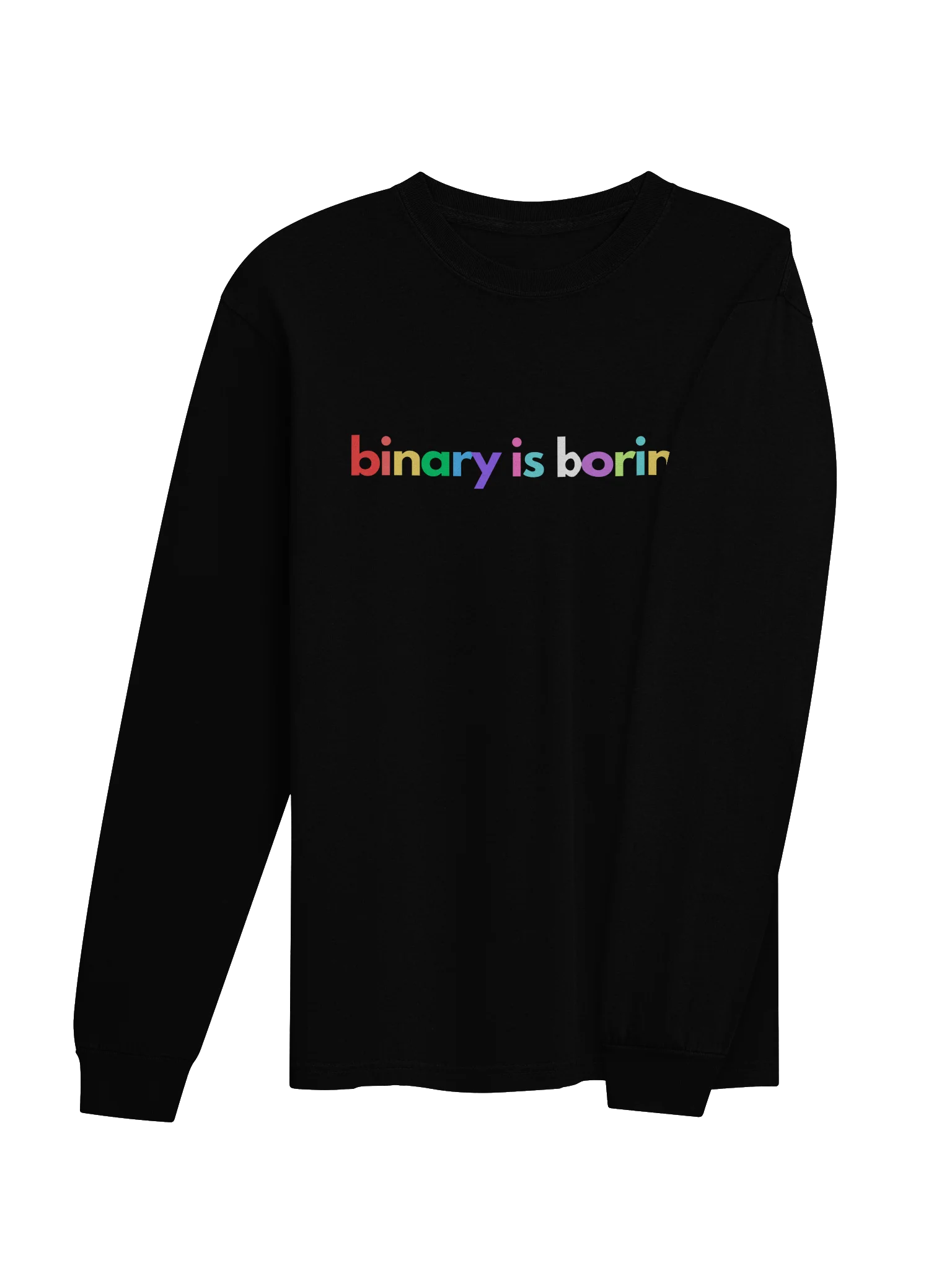 Binary Is Boring (rainbow) long sleeve tee product image (4)
