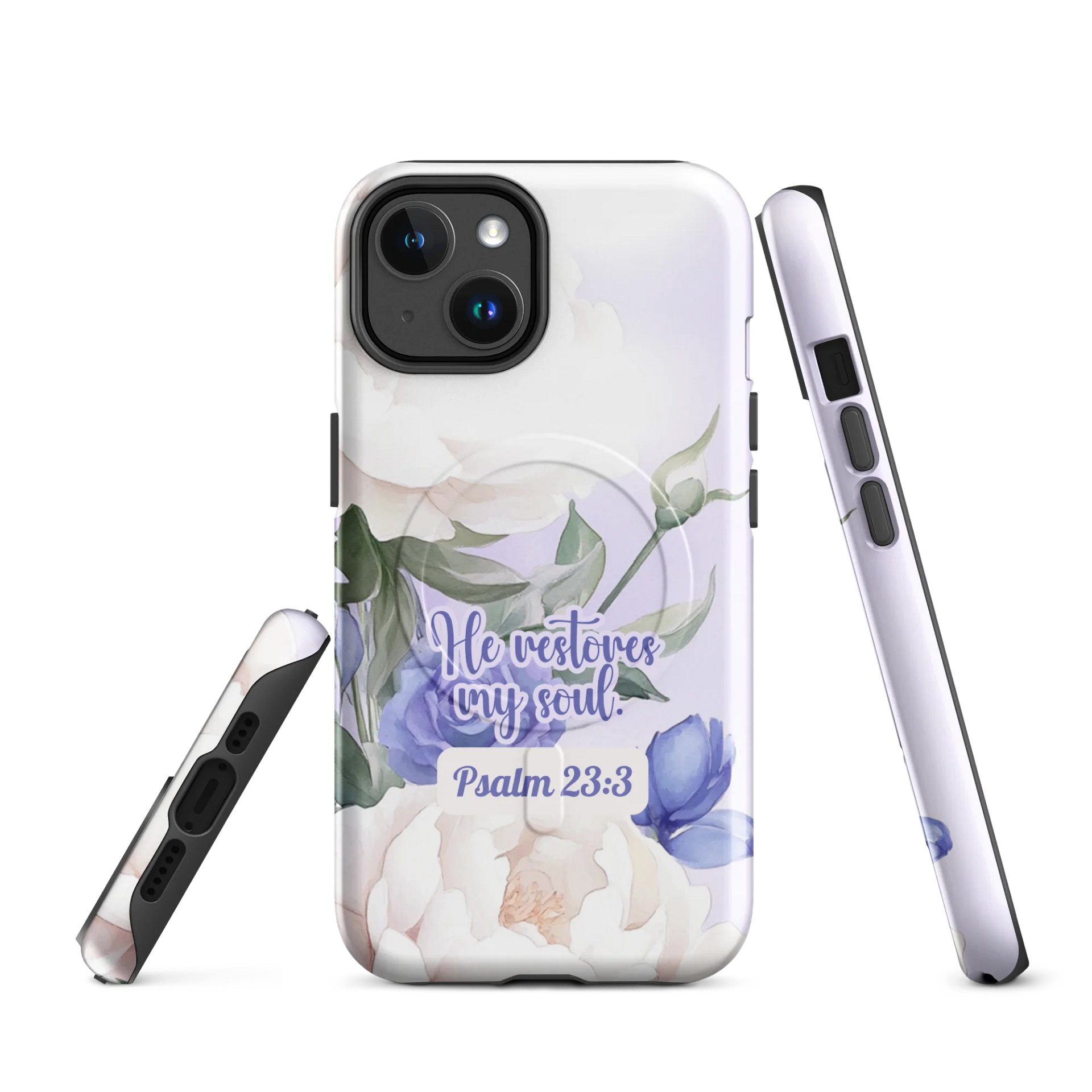 He Restores My Soul Tough iPhone® Magnetic MagSafe® Cases, Christian Gift, iPhone 14, 15, 16, 17, Pro, Pro Max, Plus. product image (1)