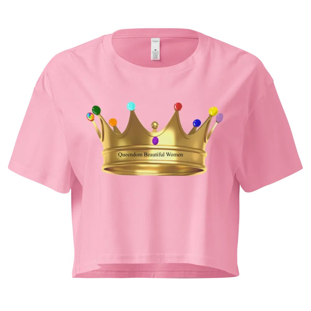Queendom Beautiful Women Gemstone Crown Crop Top/Pink (TM) product image (1)