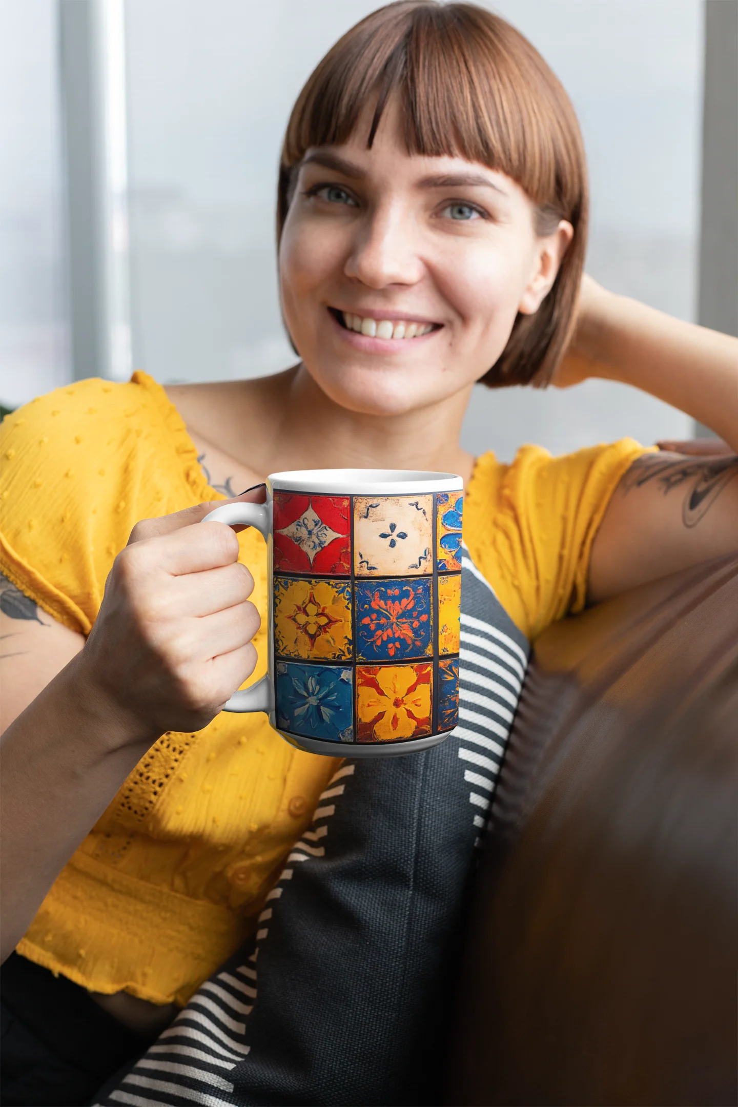 Antique Floral Tiles Mug 15oz product image (7)