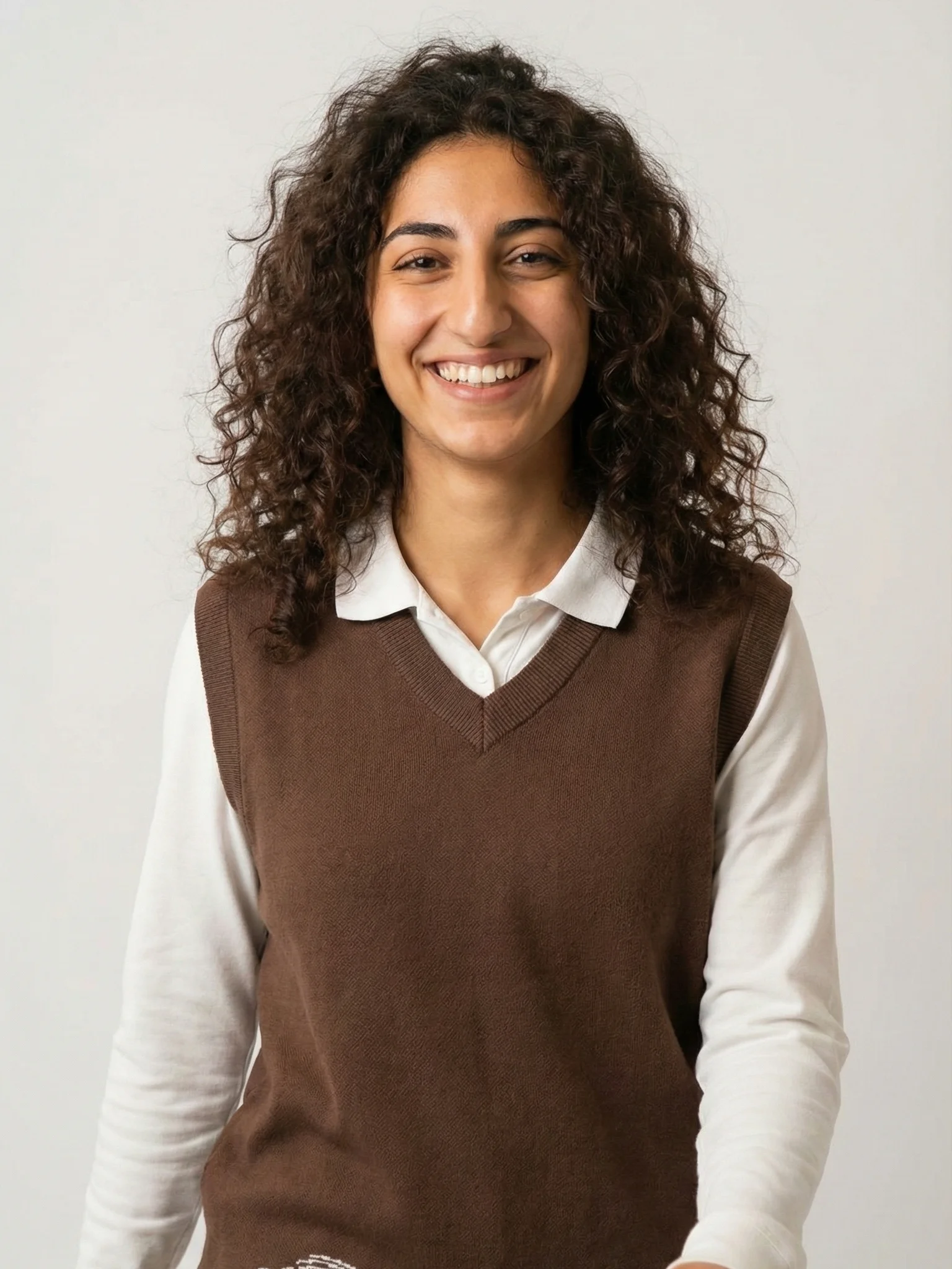 Brown Knitted V-Neck Vest product image (1)