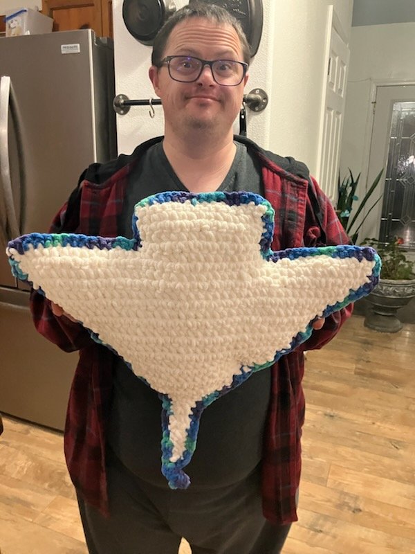 Ocean Wave- Plush Crochet Stingray and Nap-Time Pillow- Hand-Crocheted Toy product image (2)