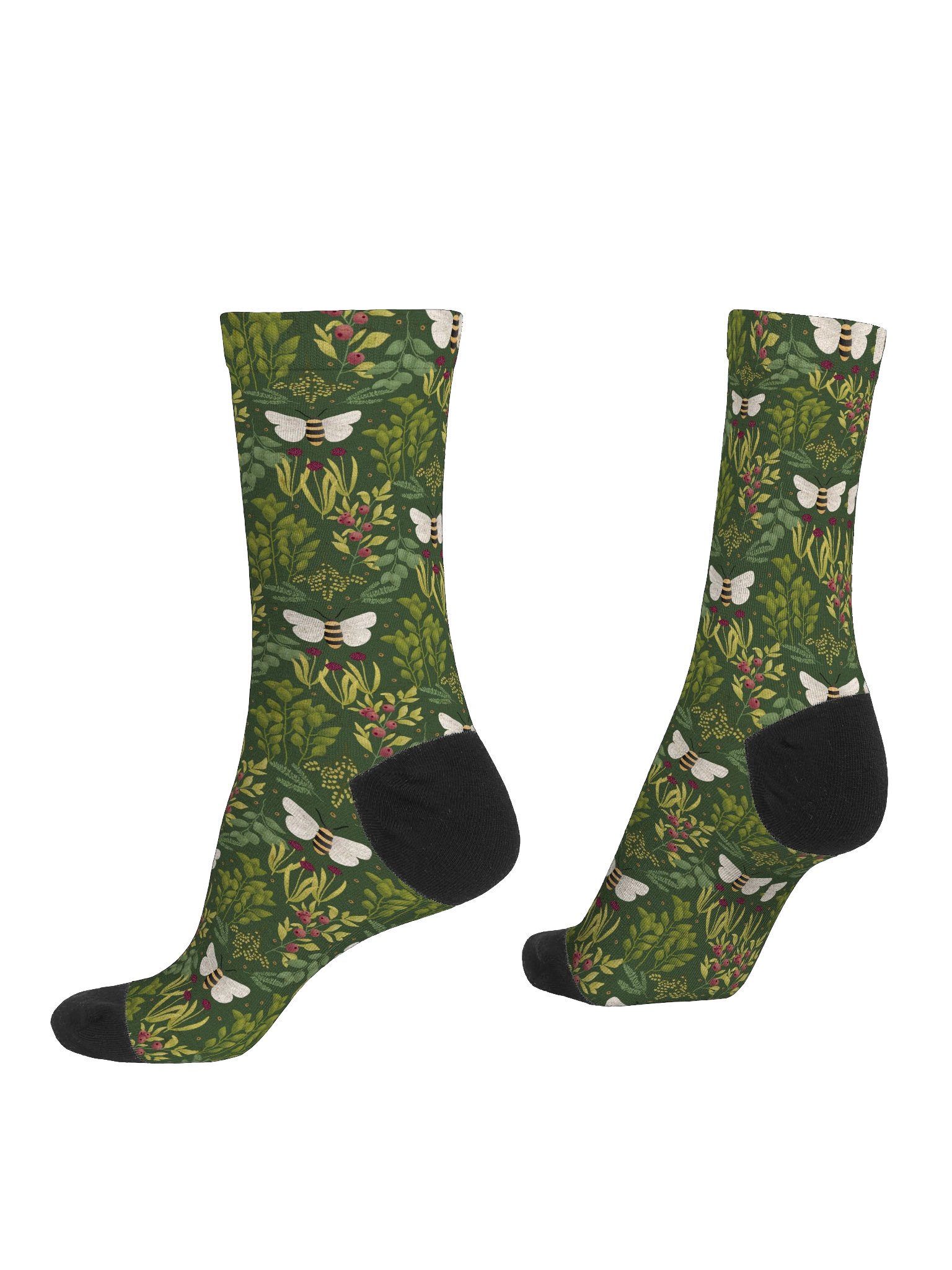 Bees and Foliage Premium Sustainable Crew Socks product image (4)