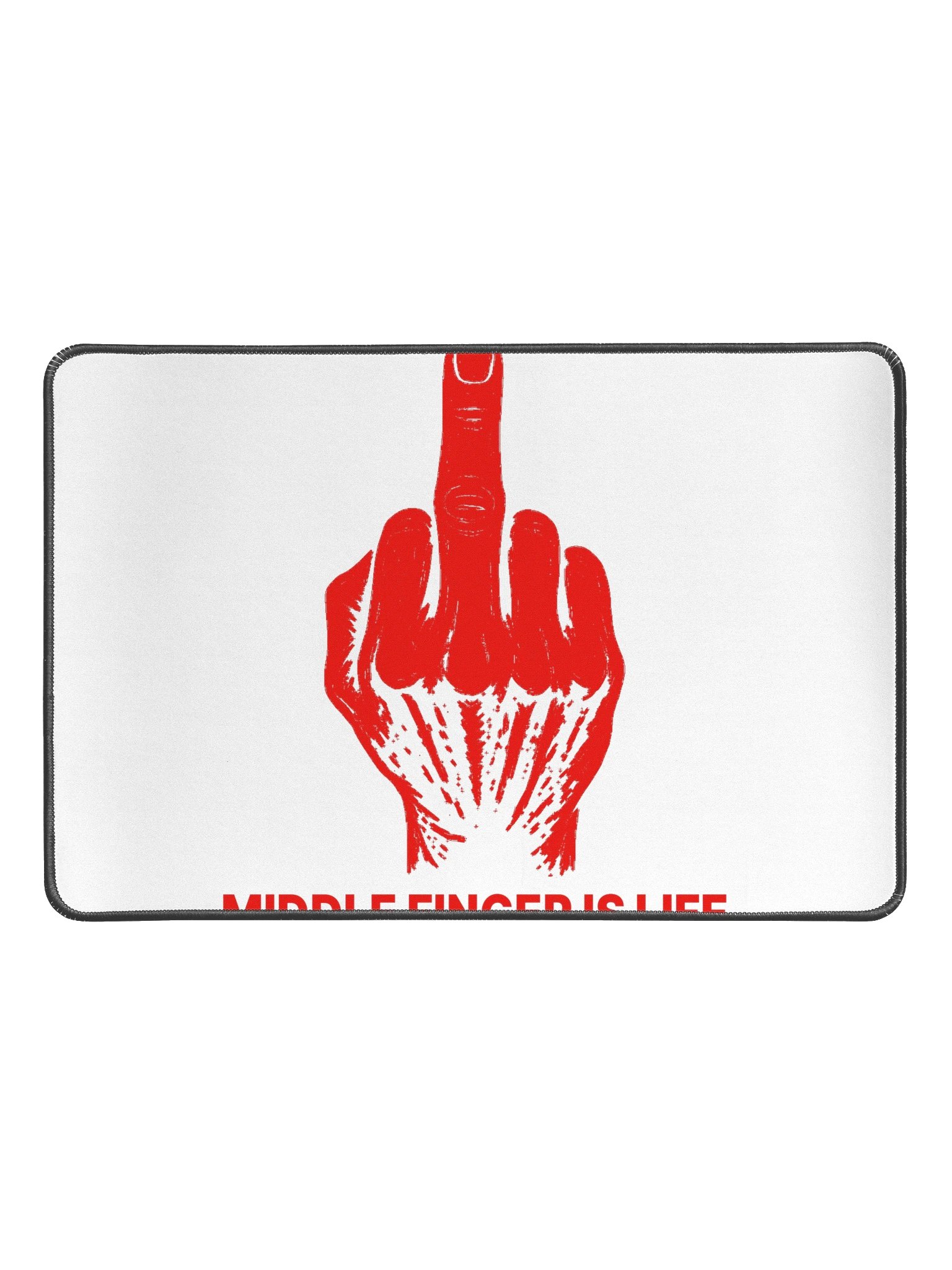 No ShopCo Middle Finger Desk Mat 12 x 18 - Red Artwork product image (1)