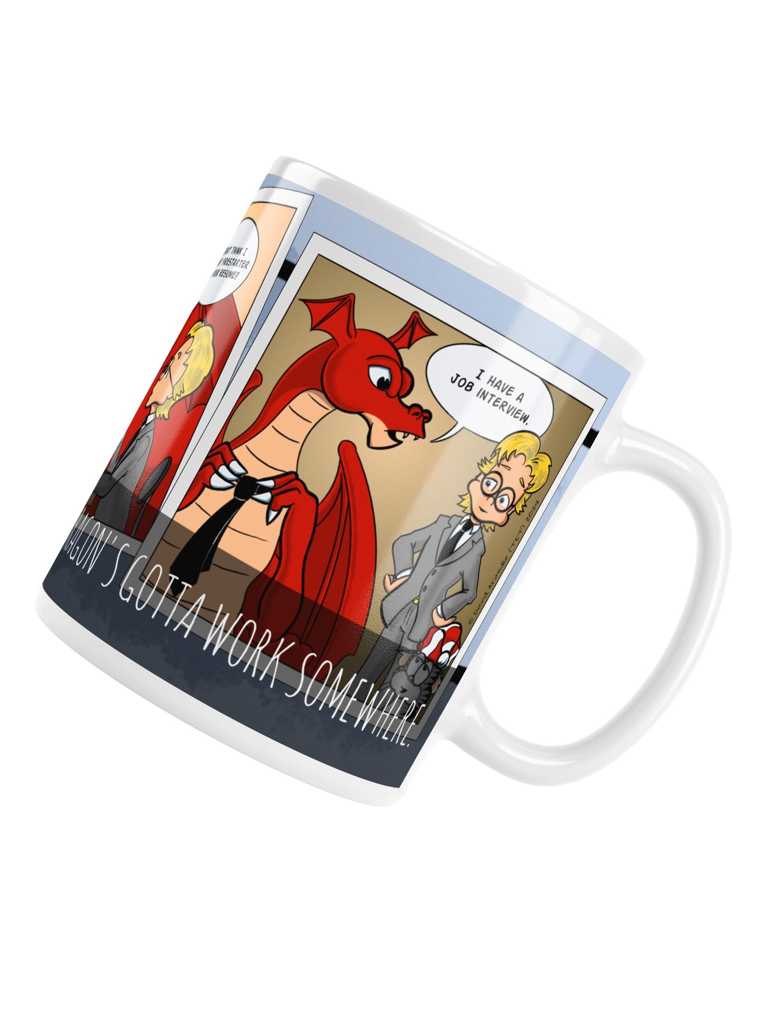 Resident Dragon Comic Work Three-Panel Mug product image (11)