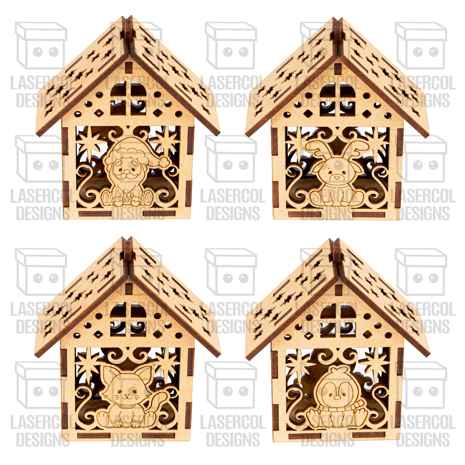 Christmas Characters Houses Ornaments Box Set 1 & Set 2 - Laser Cut Files product image (5)