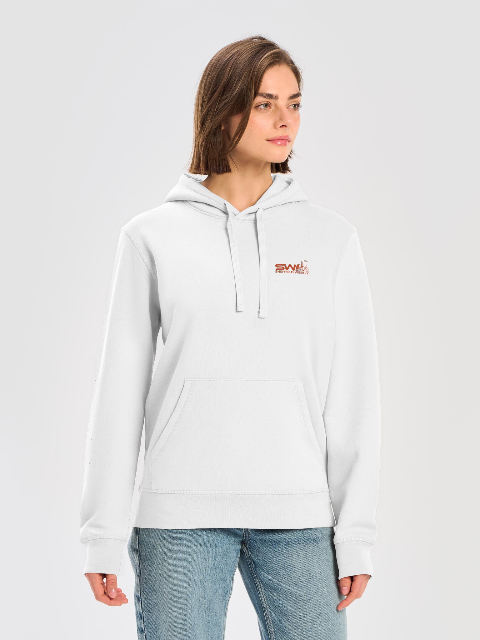 SW Hoodie - White/Orange (Chest) product image (5)