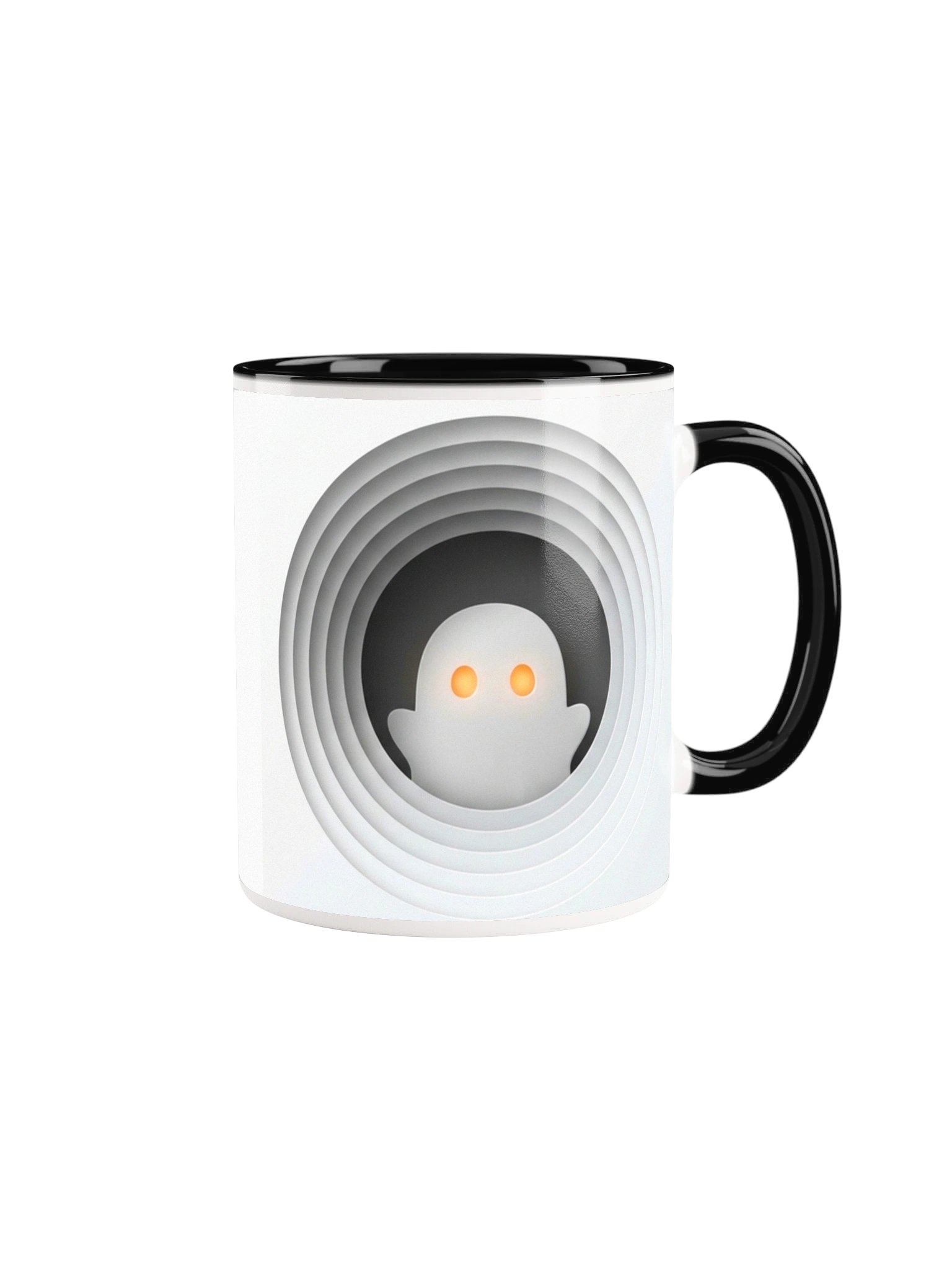 Peek-a-Boo Ghost 3D Paper-Cut Mug | Minimalist Halloween Coffee Cup product image (2)