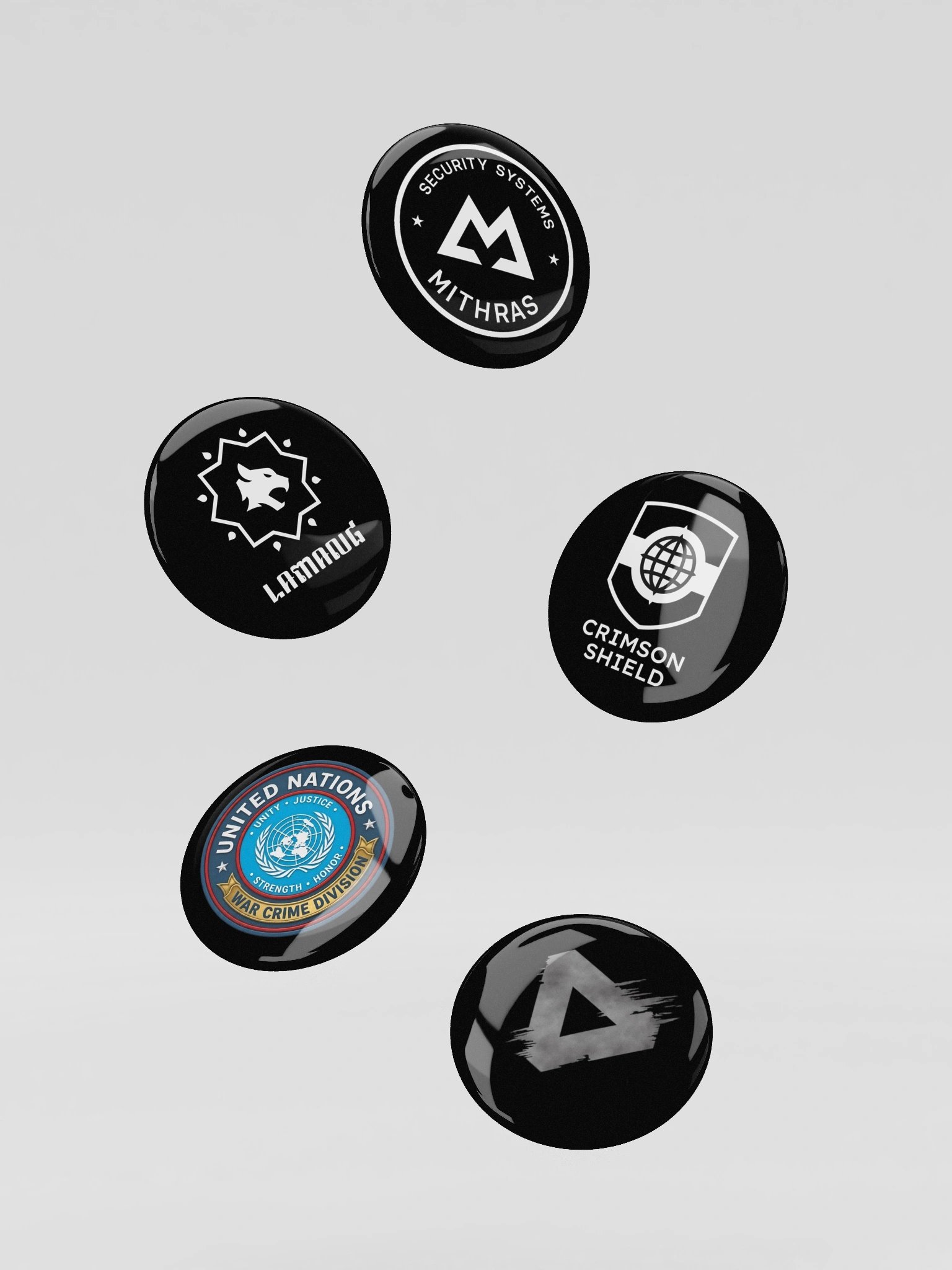 United Nations War Crime Division/PMC/GZW Smoke Logo Pins product image (3)