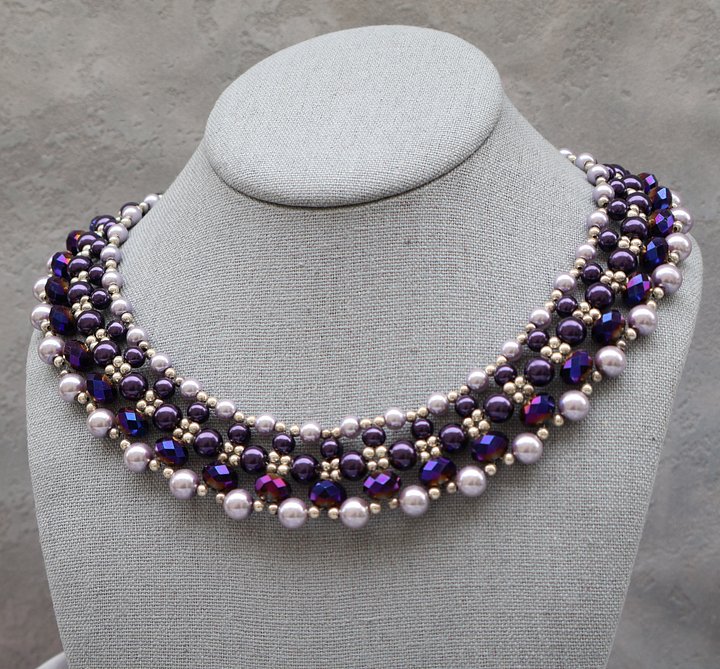 Purple Glass Pearl Princess Necklace product image (1)