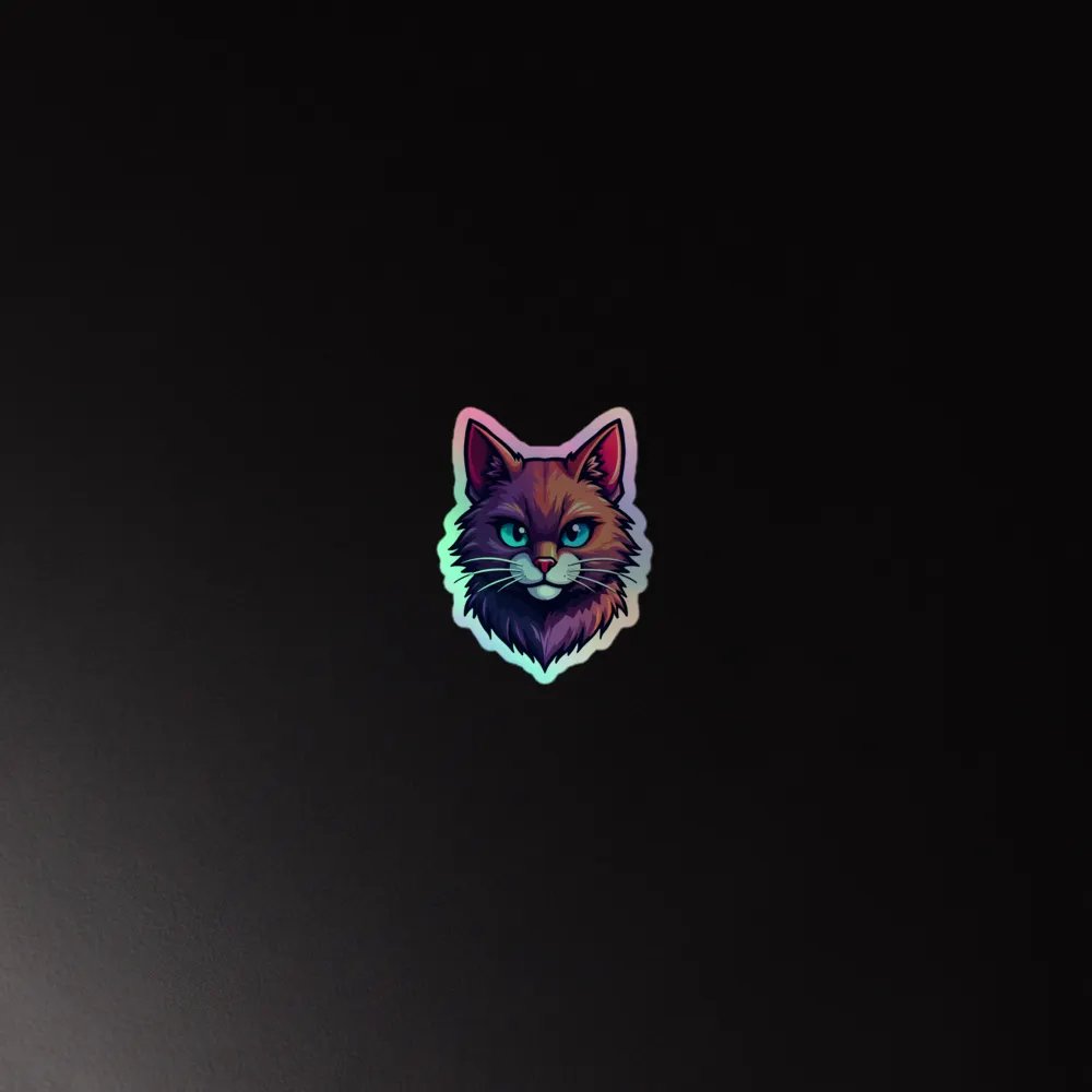 Whimsical Cat Holographic Sticker Set product image (4)