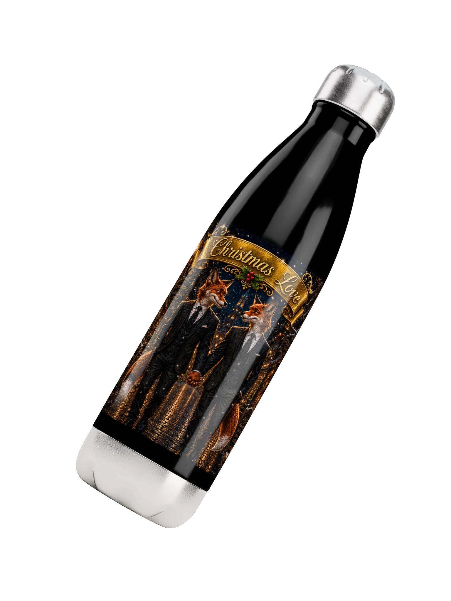 Sam & Oley Christmas Stroll Water Bottle. product image (4)