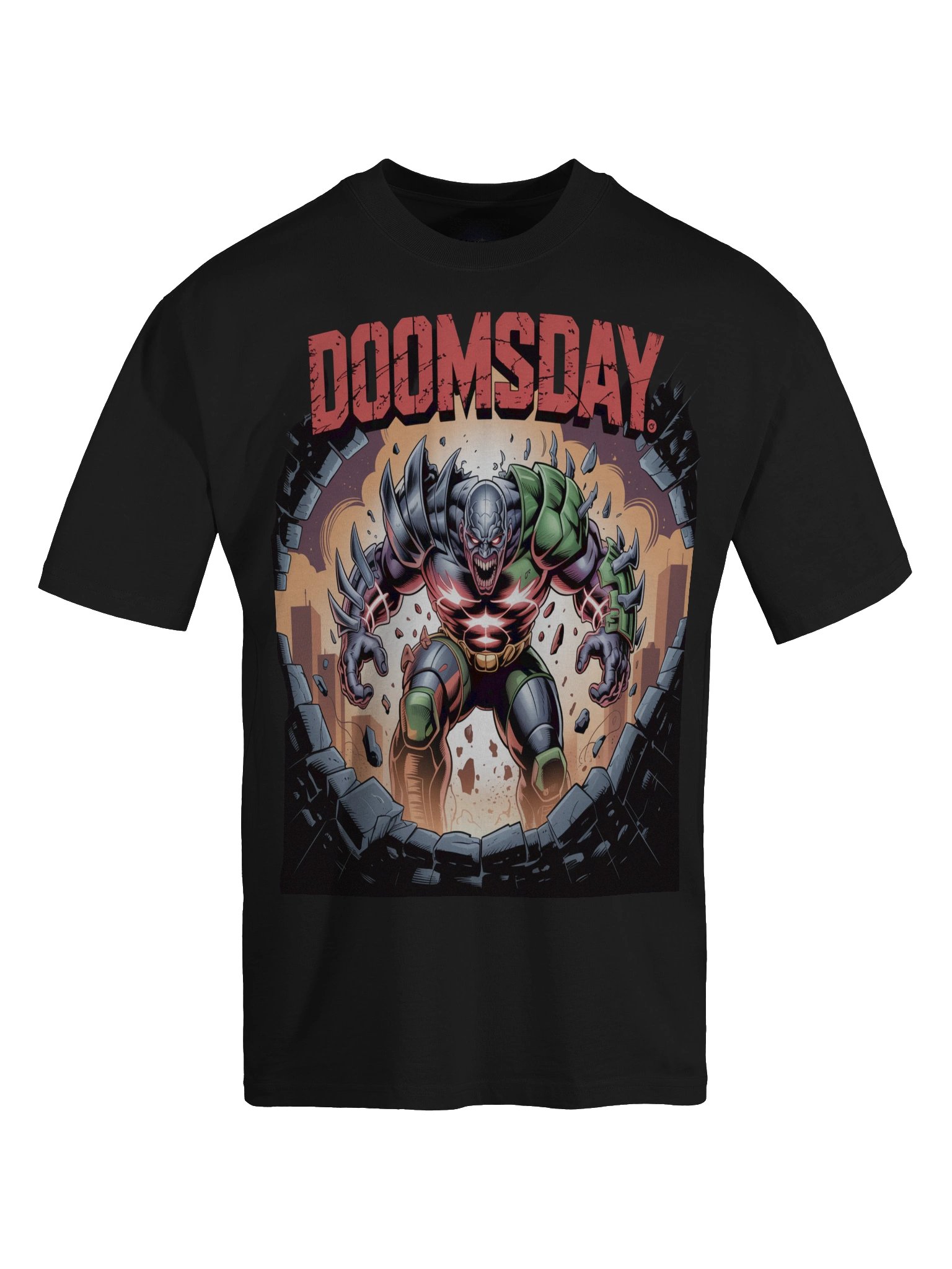 Doomsday Unleashed: Superman's Bane Inspired Oversized Faded T-Shirt product image (1)