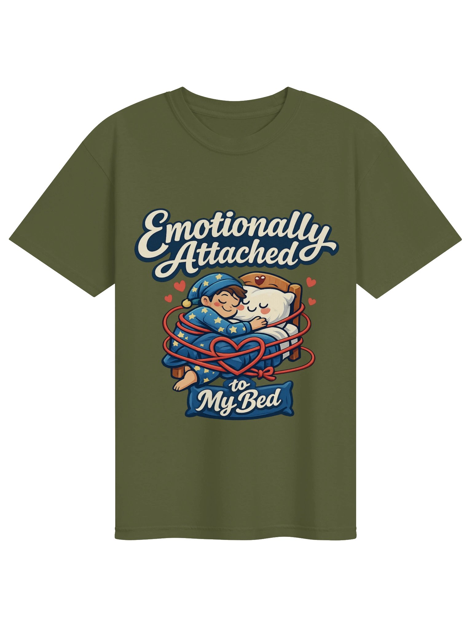 Emotionally Attached to My Bed Funny T-Shirt – Sarcastic Sleep Lover Gift for Lazy Days product image (2)