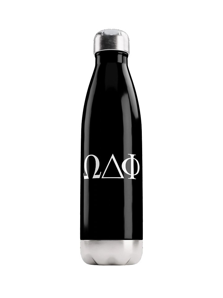 Omega Delta Phi Greek Letters Stainless Water Bottle (Black) product image (1)