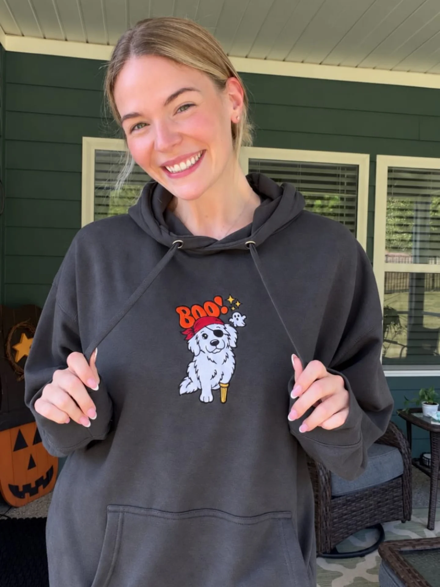 Custom Halloween Pet Embroidered Hoodie + Custom Sleeve Name product image (6)