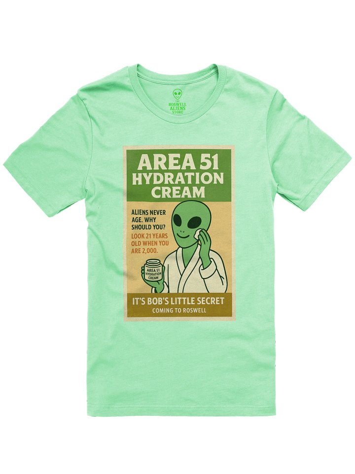 Area 51 Skincare Anti-Wrinkle Hydartion Cream 1950's Retro Roswell Aliens Concert Tee Fit Unisex T-Shirt product image (1)