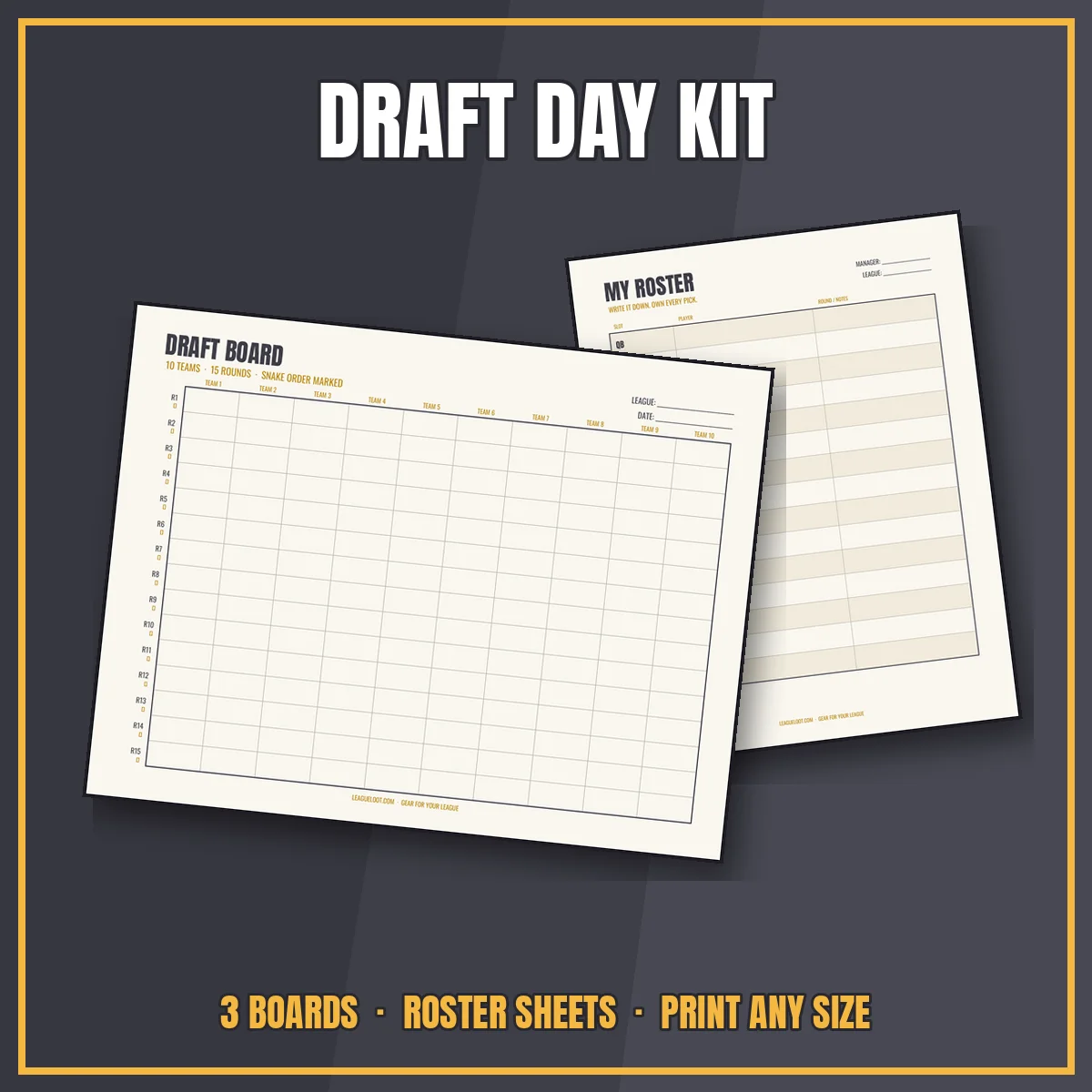 Fantasy Football Draft Board Kit product image (1)