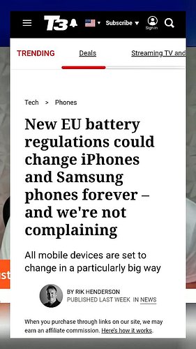 This EU rule may let you replace your iPhone battery yourself from 2027.

https://www.youtube.com/live/S-A4bRQnj_c?si=l7Qnroq...