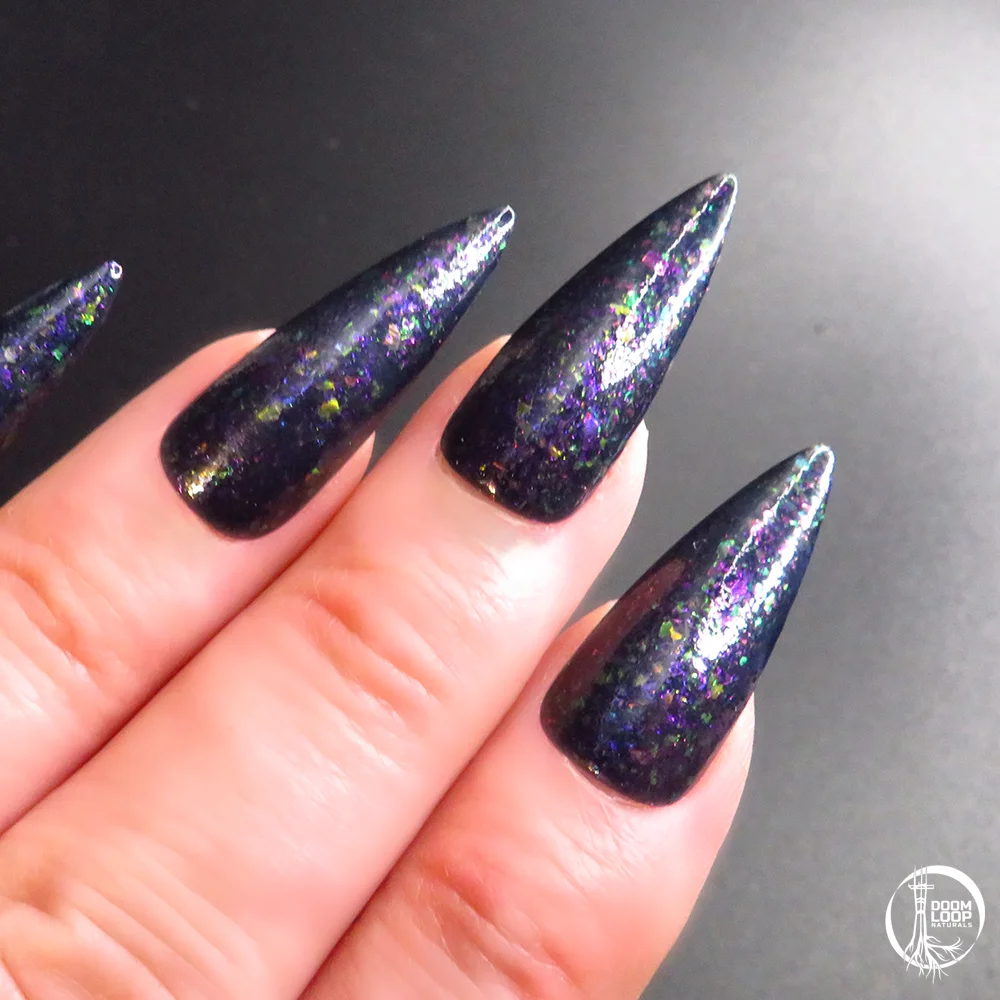 BLUE HOUR BREAK - Midnight Blue Jelly Flakie Nail Polish product image (8)