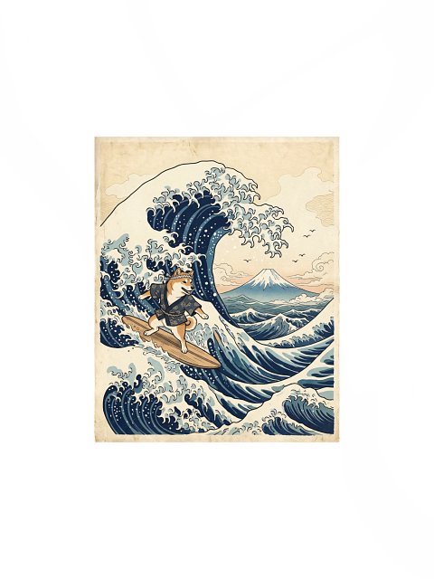 Great Wave Shiba Poster