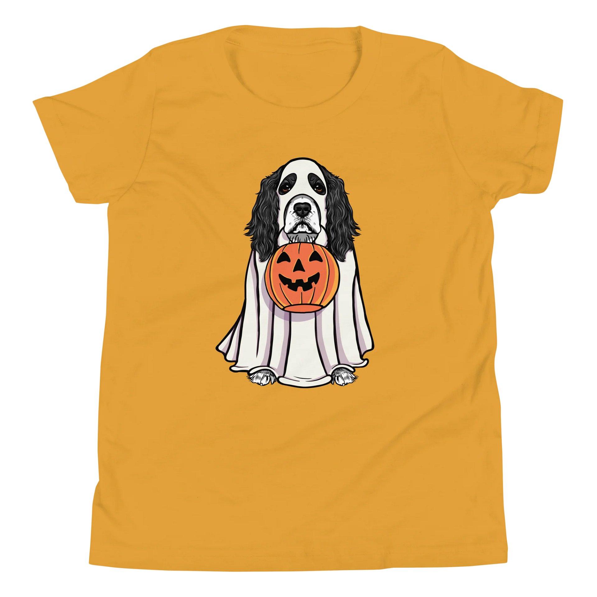 Halloween English Cocker Spaniel(Black & White) Youth T-Shirt product image (5)