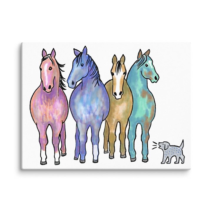 Horses & Barking Dog Canvas product image (2)