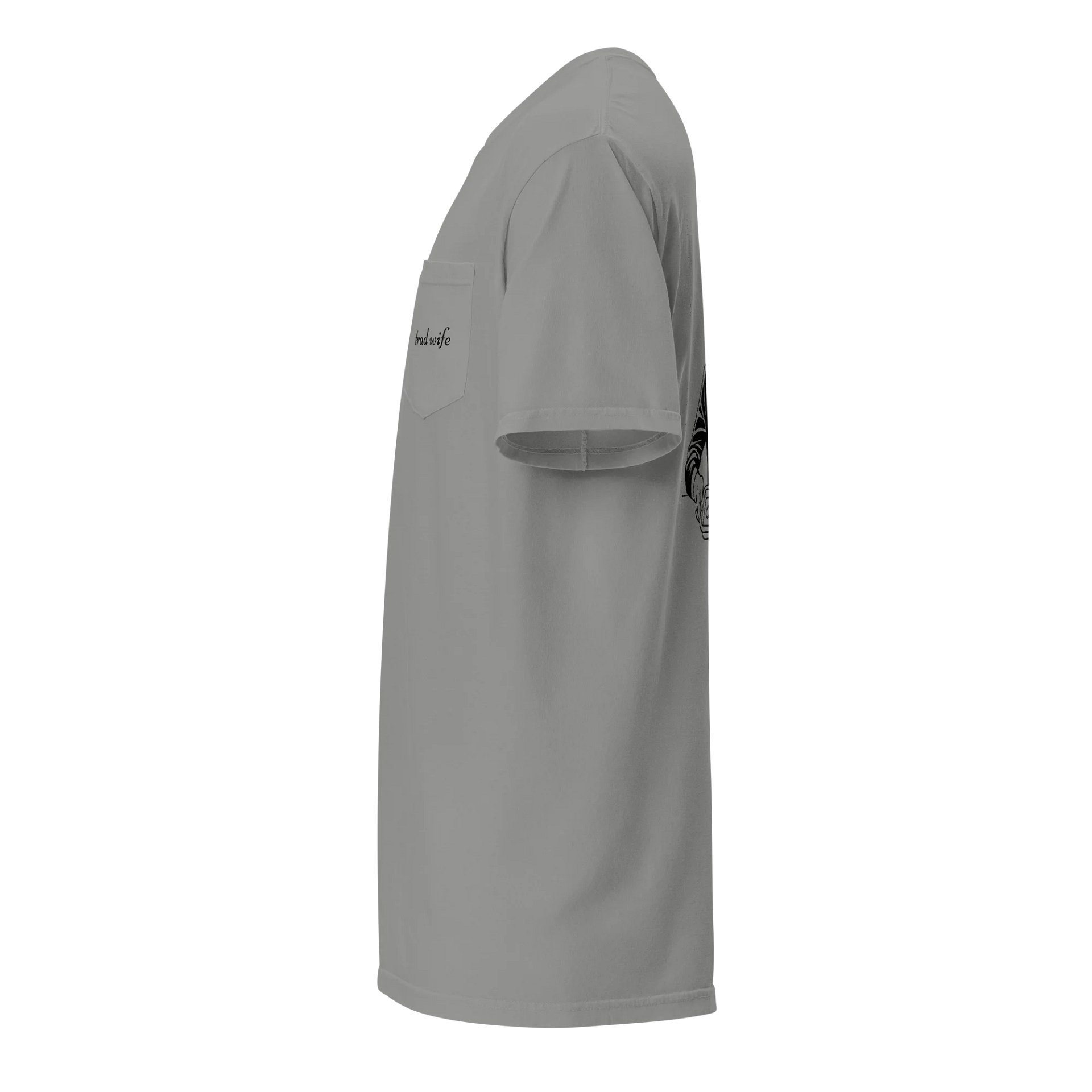 Trad Wife (front and back) - Pocket Tee [Unisex Sizing] product image (5)