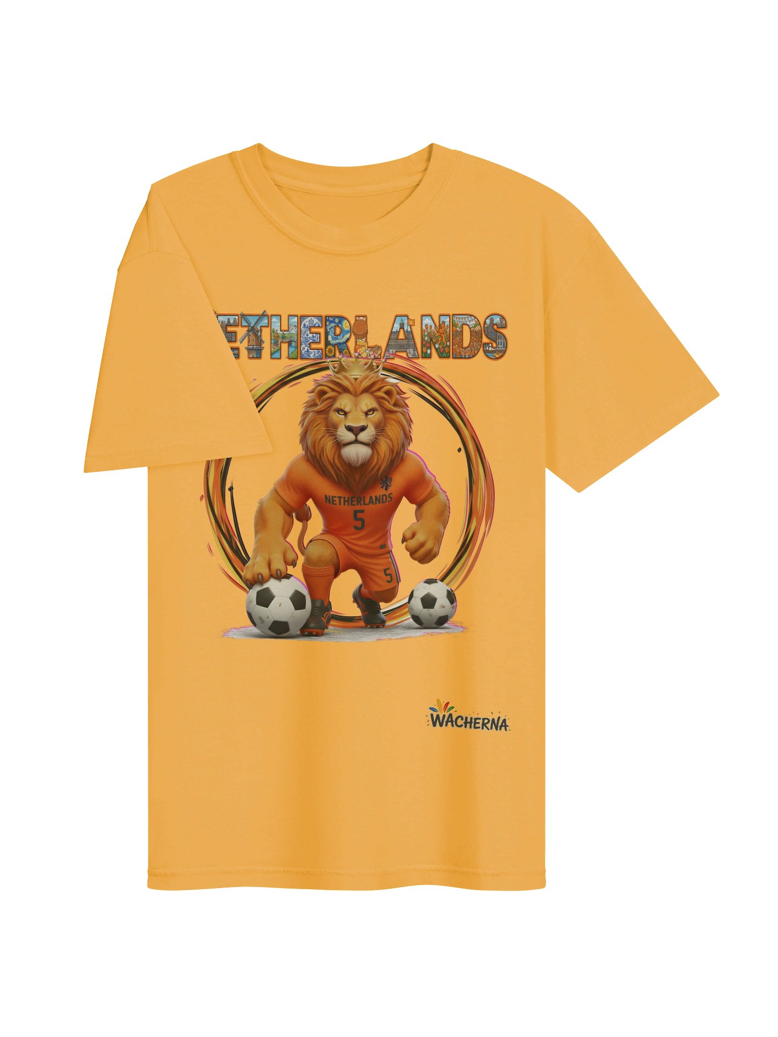 Netherlands Lion Mascot Fan Art T-Shirt – Vibrant Culture & Football Streetwear product image (3)