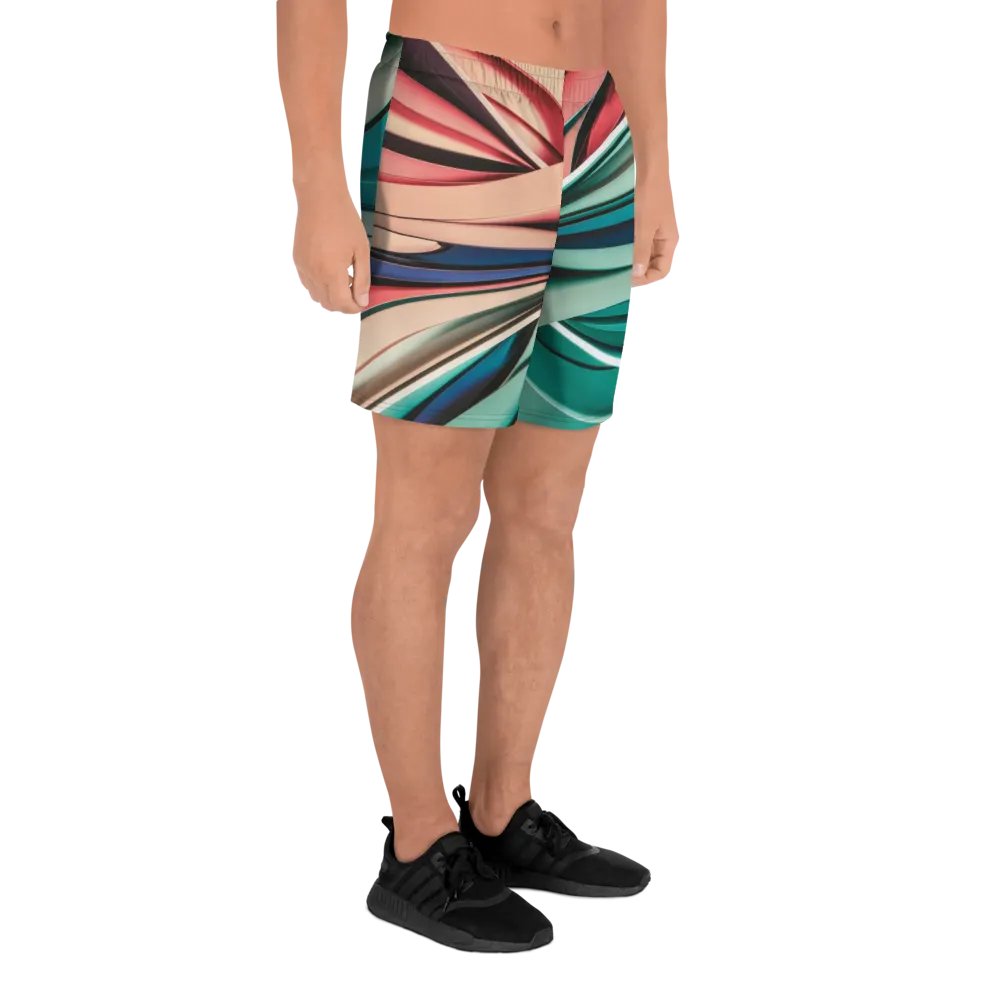 Abstract Geometric Athletic Long Shorts in Vibrant Colors (2XS-6XL) product image (8)
