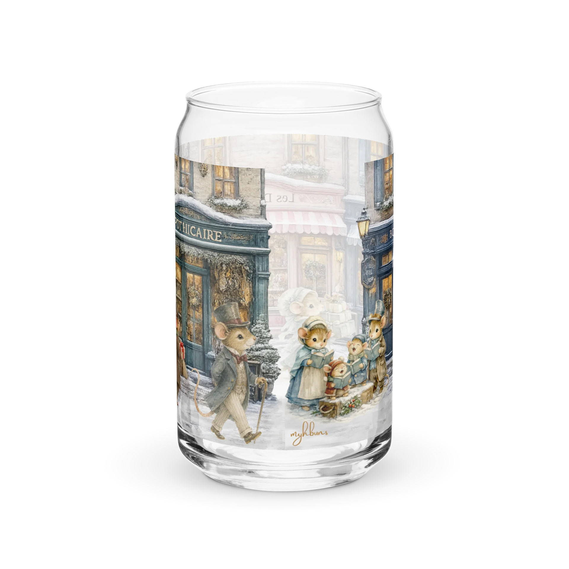 Christmas Is Coming | Whimsical Winter Village Glass Can product image (2)