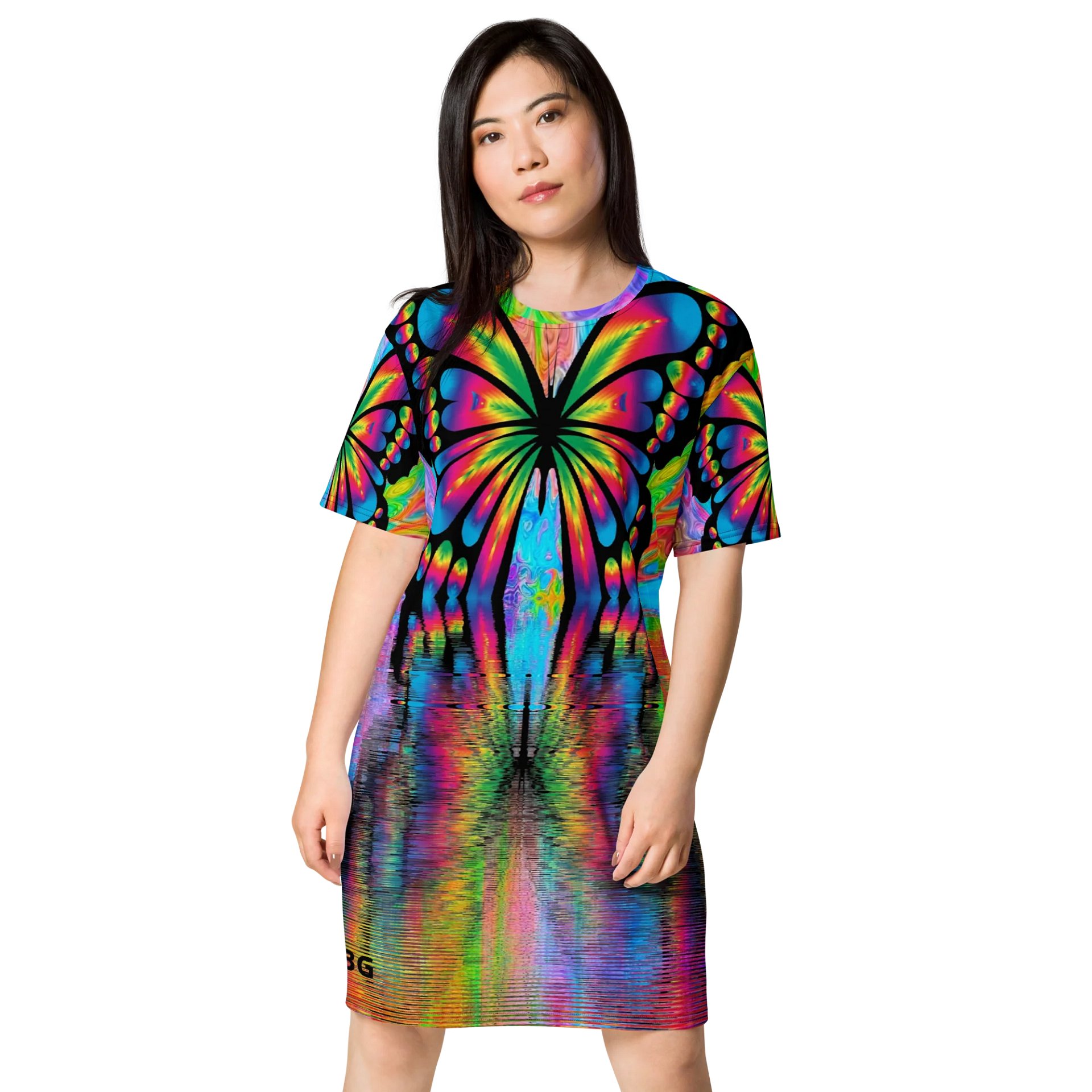 'Butterflies' All-Over T-Shirt Dress product image (1)