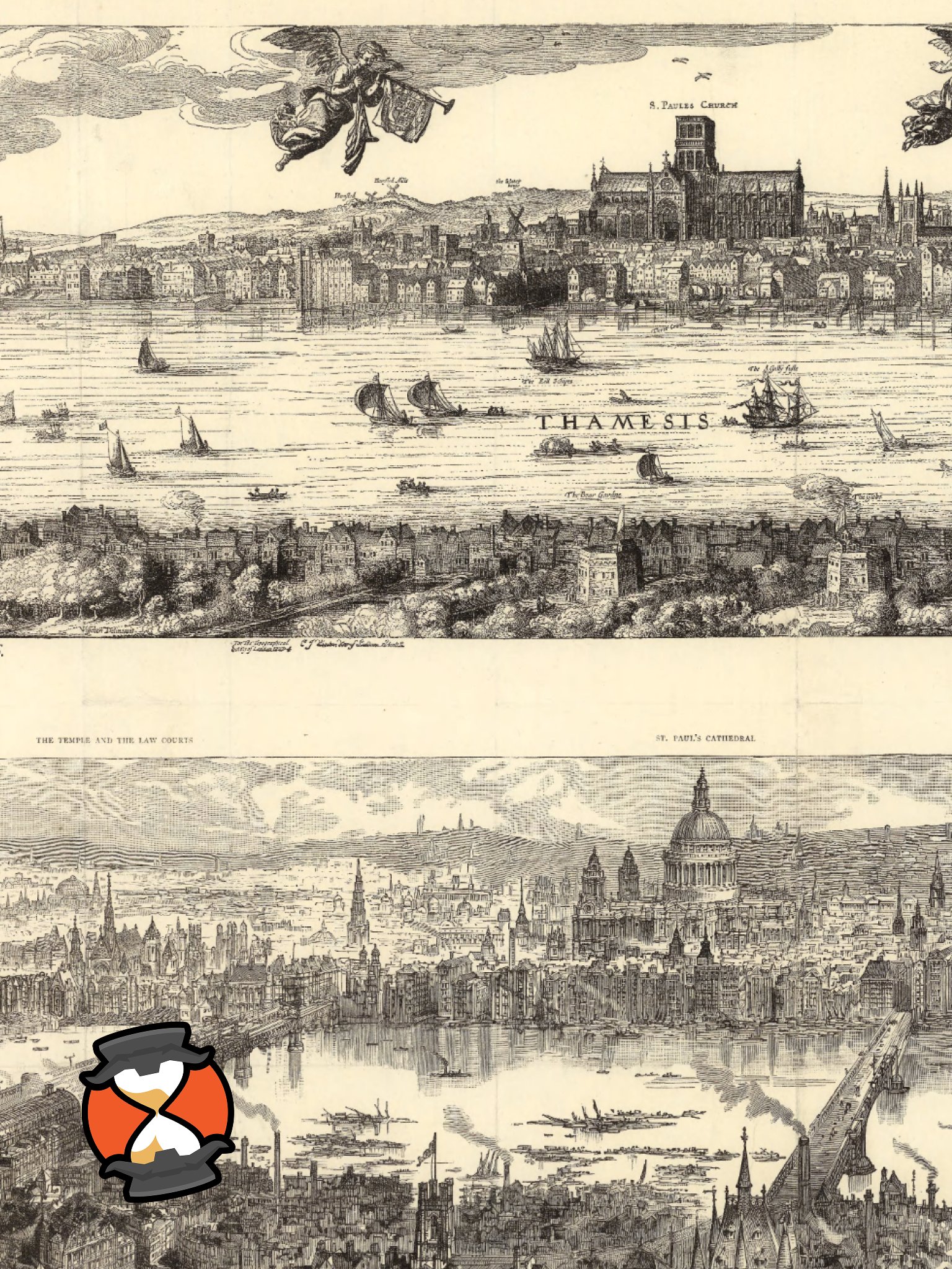London Cityscape 1616 vs. 1890 (Canvas Print) product image (2)