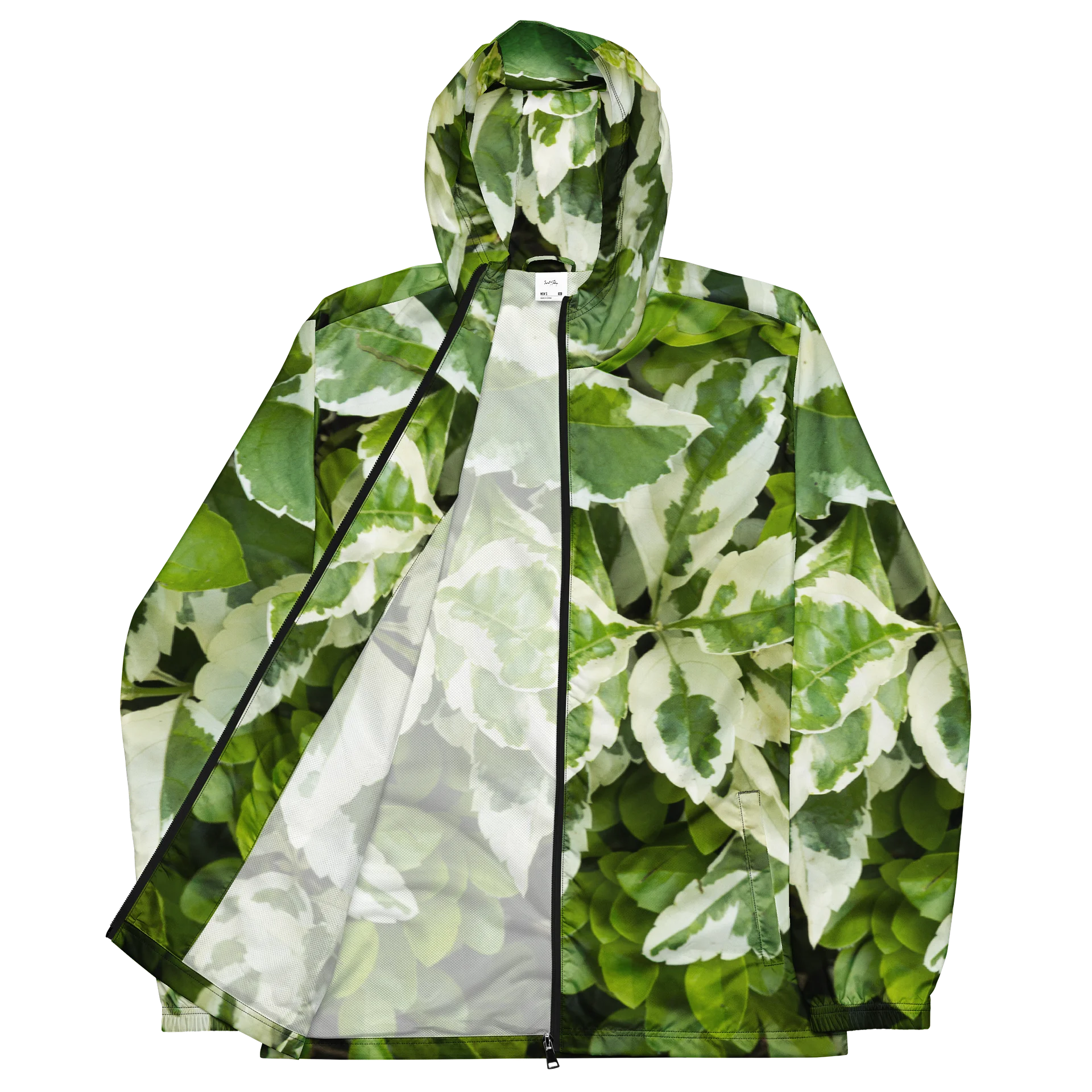 Moss & Parch All-Over Print Earthy Forest Green Water-Resistant Windbreaker product image (2)