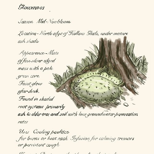 I've been cataloguing pages from Marigold's botanical journal for CRAFT. It appears she's finally decided on a layout.