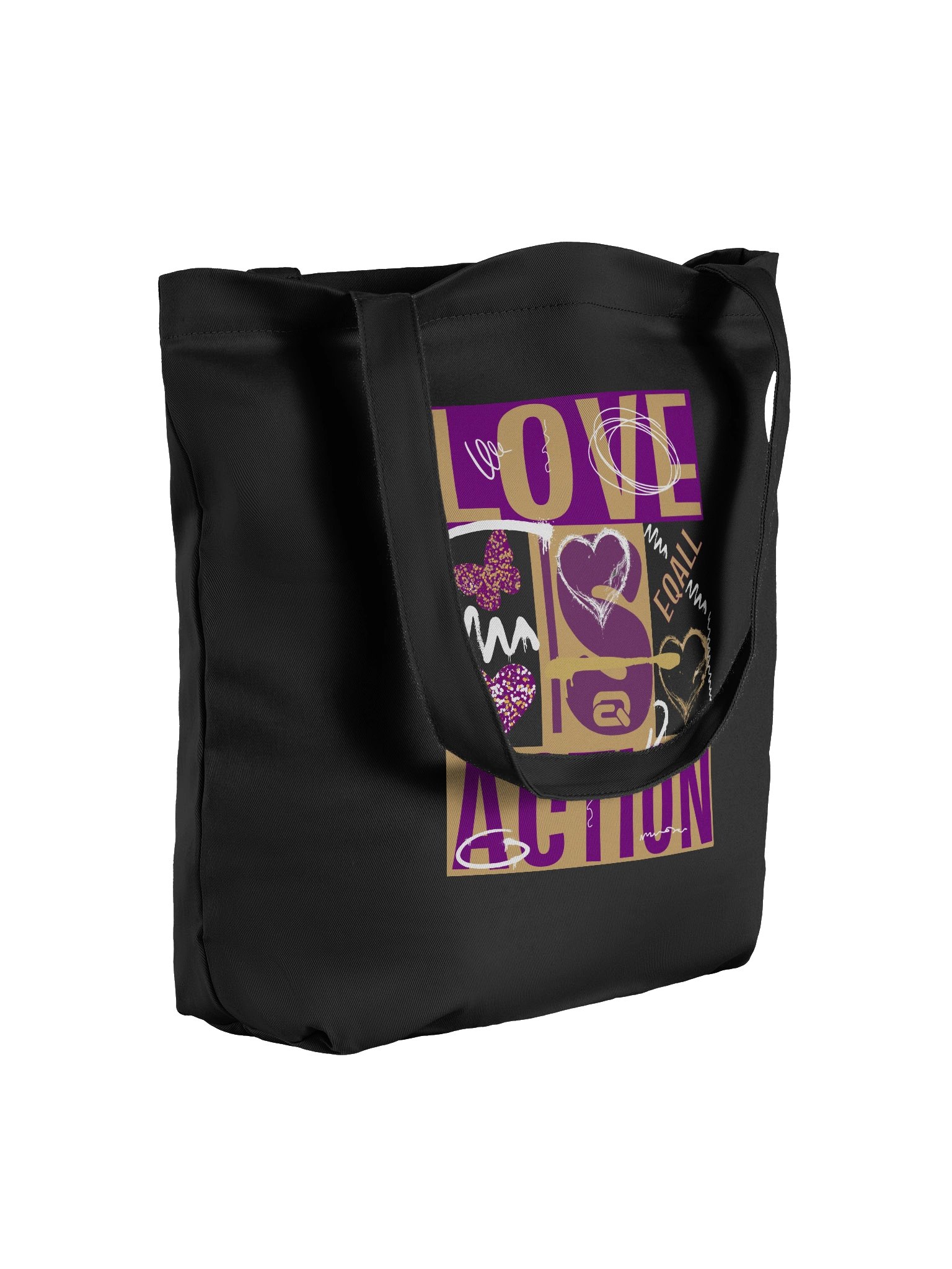 Love is Action! ECO Tote-bag by EQALL® Originals_Pop Mustard / Purple product image (1)