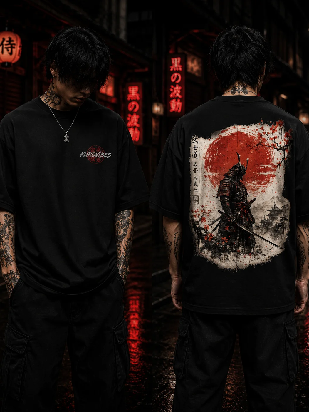 Crimson Bushido Samurai T-Shirt | Japanese Streetwear | KuroVibes product image (3)