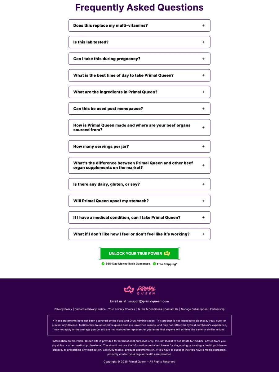 Primal Queen - Replo Landing Page Template product image (11)