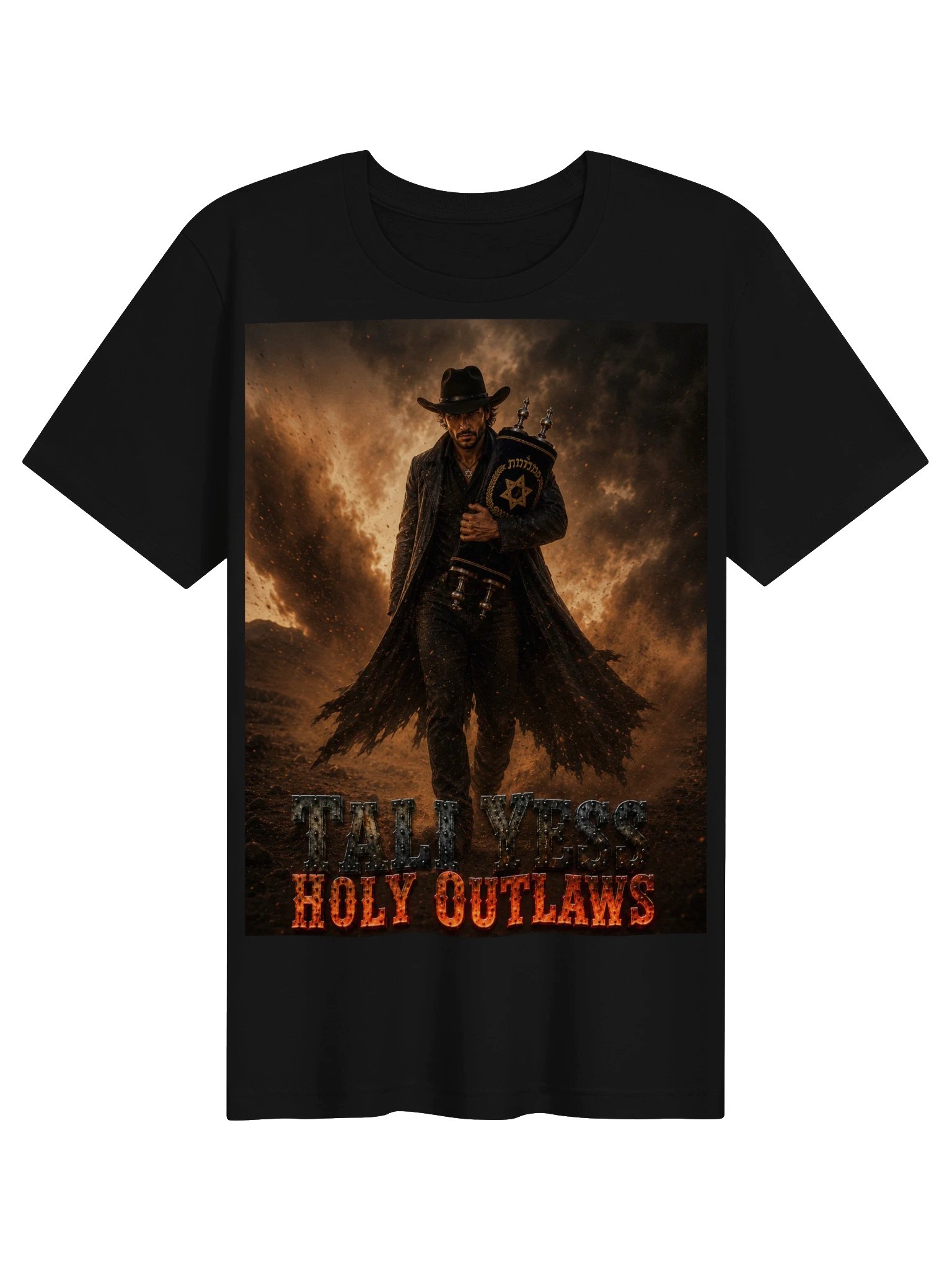 Tali Yess Holy Outlaws — Pose 7 Black T-Shirt product image (1)
